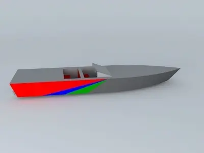 SpeedBoat boat with stripe Free 3D model