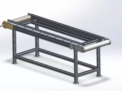 Industrial Belt Conveyor System  SolidWorks Assembly 3D model