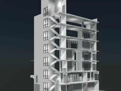 Office building in section cut 24ZZ40 3D model
