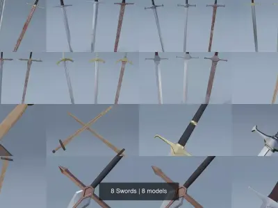 8 Swords two 3D Model Pack