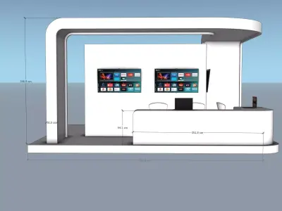Modern Exhibition Booth 3D Model Trade Show Stand 3D model