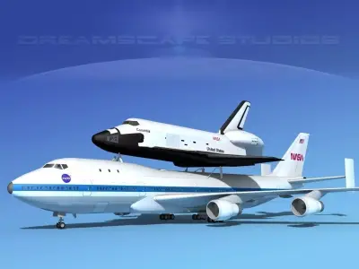 STS Space Shuttle Columbia Transport MP 2-2 747  3D model