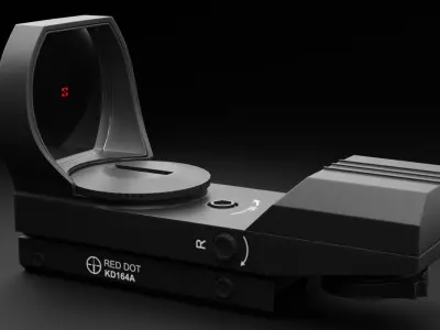Red Dot Scope Low-poly 3D model