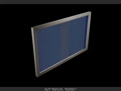 Glassboard01 square frame Low-poly 3D model