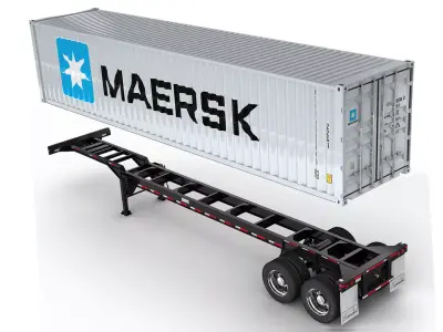 Trailer Container US 3D model