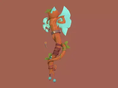 Stylized Axe Low-poly 3D model purchase