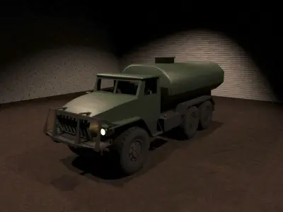 Ural-4320 military truck Low-poly 3D model