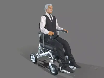 wheelchair Low-poly 3D model buy