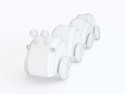 Wooden toy worm 3D model