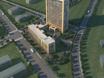 Hotel Building 3D model 80