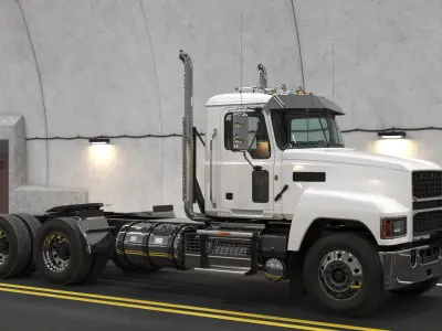 2025 Cab and Chassis Truck White Simplified 