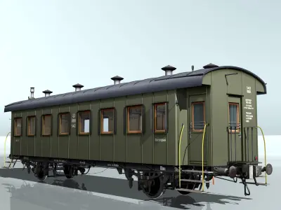 passenger two-axles wagon 3D model
