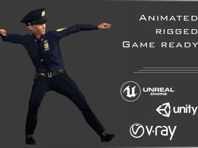 Policeman Character - William Low-poly 3D model