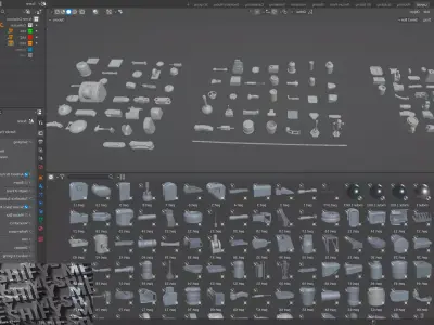 Sci-Fi Kitbash  Props Pack 3D model