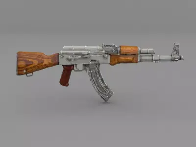 AKM Assault Rifle  Game Ready Low Poly PBR Weapon Low-poly 3D model