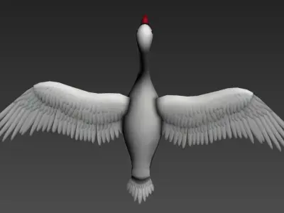 Swan Goose Low-poly 3D model