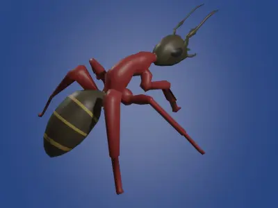 Animated model of an ant Low-poly 3D model