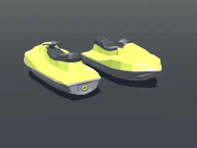 Jetski Low Poly pair of jet skis Low-poly 3D model