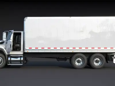 International Workstar 7600 Box truck Low-poly 3D model