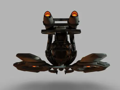 Science fiction aircraft unknown future fighter aircraft 3D model
