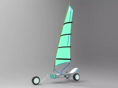Sand yacht Low-poly 3D model
