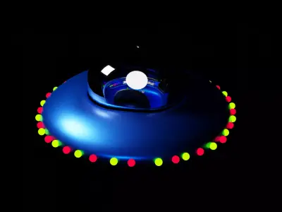 Spaceship ufo flying saucer with lights 3D model