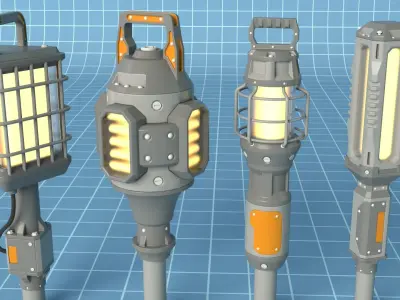 Industrial Kitbash - 12 - 100 pieces 3D model