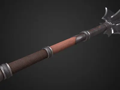 Medieval mace Low-poly 3D model 10