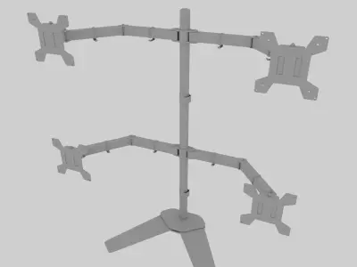 Quad Monitor Mount 3D model