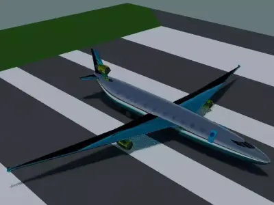Plane with flight animation 3D model