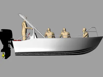 Aluminium boat 3D model