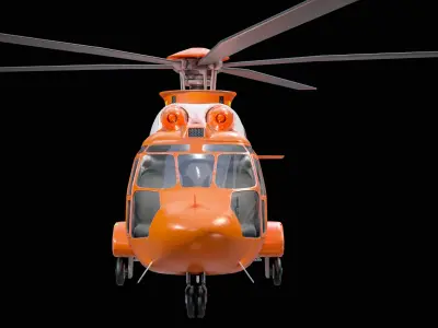 Eurocopter EC-225 Super Puma Rescue Helicopter PBR 3D model