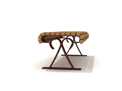  Train Station Bench 06  3D model
