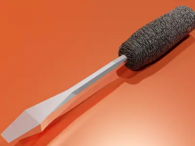 Sleek 3D Screwdriver Model for Enhanced Digital Projects Low-poly 3D model