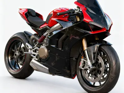 Realistic Modern Superbike 3d model Low-poly 3D model