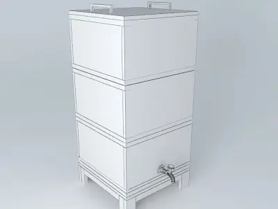 Earthworm wooden beehive 3D model