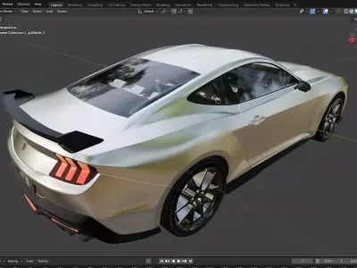 Mustang  dark hoarse  Low-poly 3D model