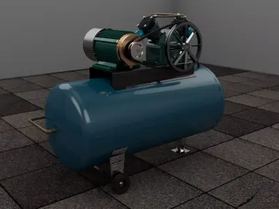 Air Compressor  Low-poly 3D model