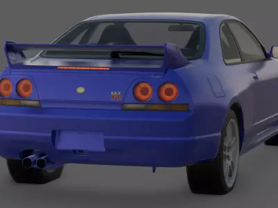 1997 Nissan Skyline GT-R V-Spec R33 3D Model Godzilla Low-poly 3D model
