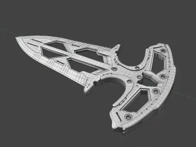 Push Dagger knife 3D model purchase