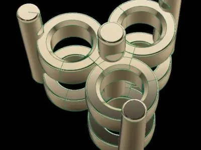 Dainty 3 Stone Pendant 2MM 3D print model