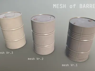 Cargo Iron Barrels 200L Colors Low-poly 3D model