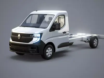 Renault Master 2025 Chassis Cab - Realistic PBR Textured  Low-poly 3D model