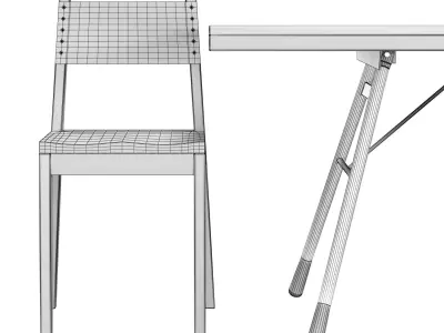 No-24 Chair and Brandywine Dining Table 3D model