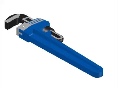 Pipe wrench 3D model purchase