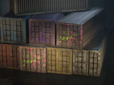 Cargo Containers Collection Free low-poly 3D model