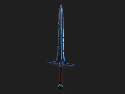 All-Black the Necrosword - Gorr Sword Low-poly 3D model
