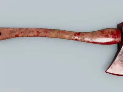 Axe - Blood and Clean  Low-poly 3D model