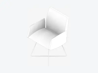 Furniture - Chair - Contemporary - Armsets - Wire - Legs Low-poly 3D model
