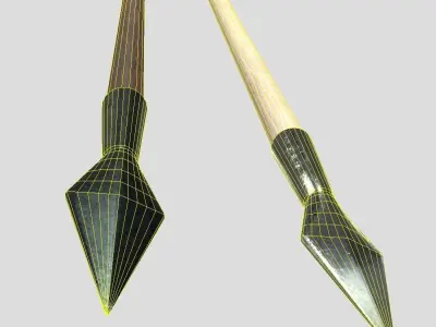 Wooden Arrow Pack Low-poly 3D model